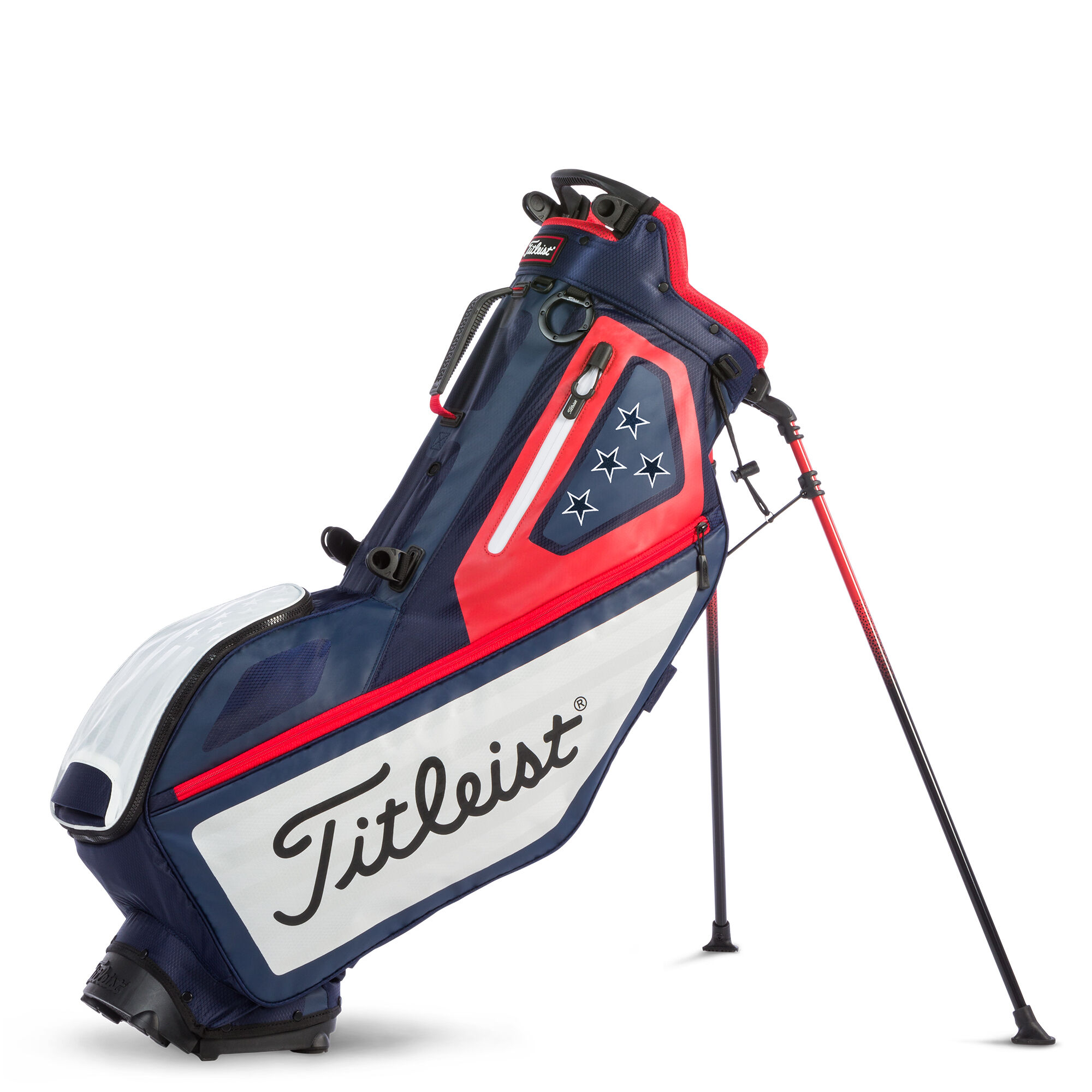 titleist golf bag red white blue