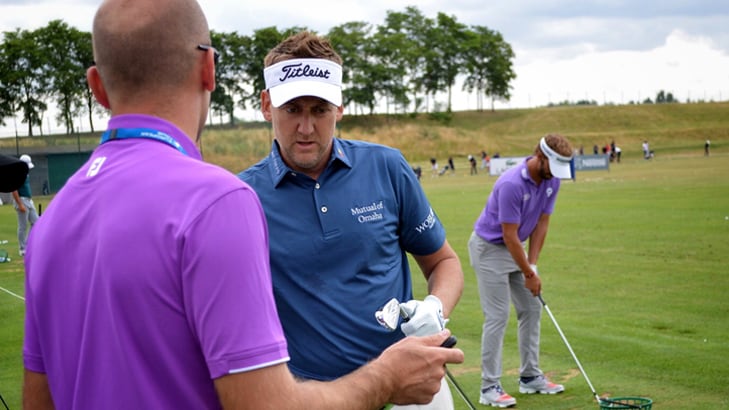 Titleist Brand Ambassador Ian Poulter on the range...